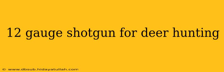 12 gauge shotgun for deer hunting