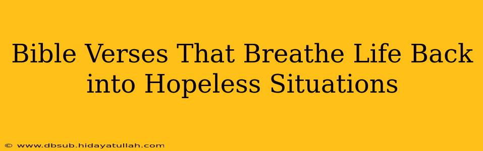 Bible Verses That Breathe Life Back into Hopeless Situations