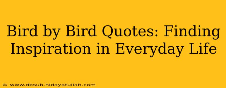 Bird by Bird Quotes: Finding Inspiration in Everyday Life