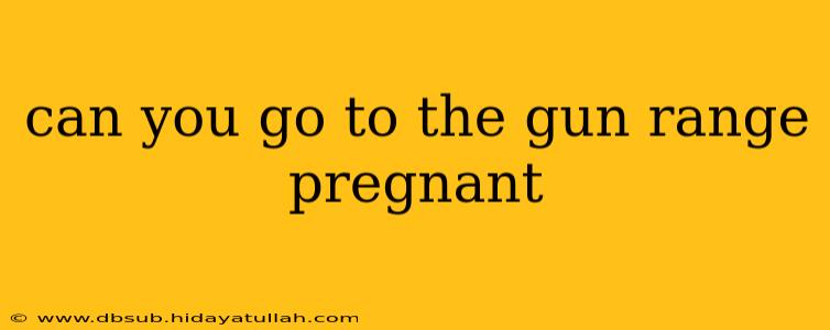 can you go to the gun range pregnant