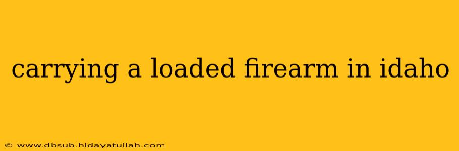 carrying a loaded firearm in idaho