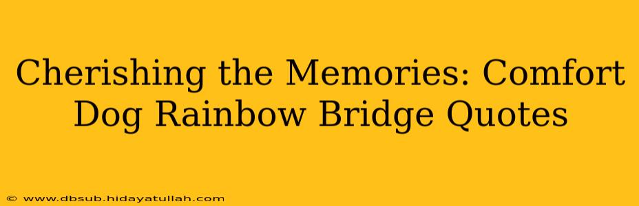 Cherishing the Memories: Comfort Dog Rainbow Bridge Quotes