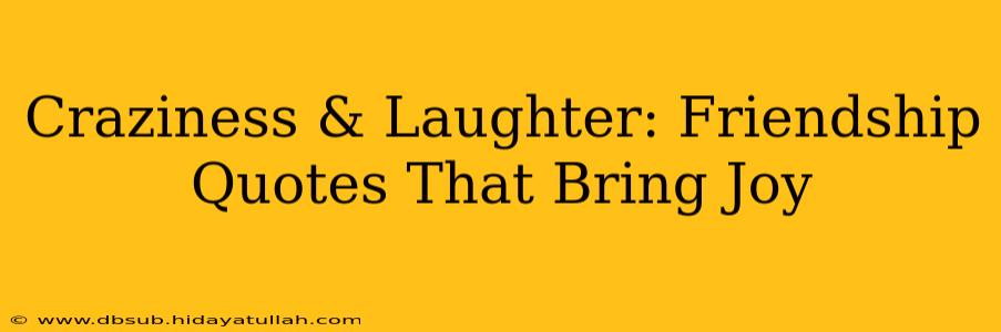 Craziness & Laughter: Friendship Quotes That Bring Joy