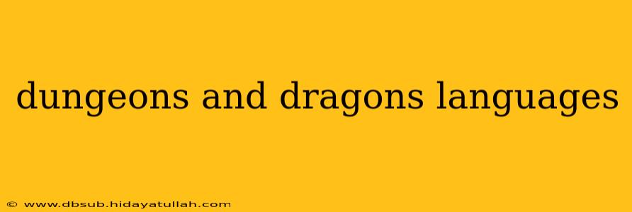 dungeons and dragons languages