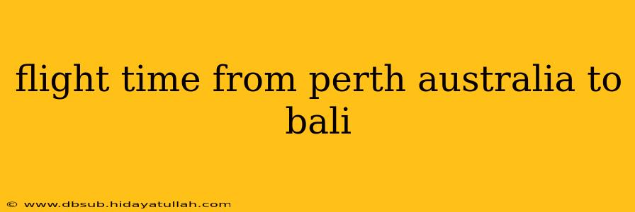 flight time from perth australia to bali