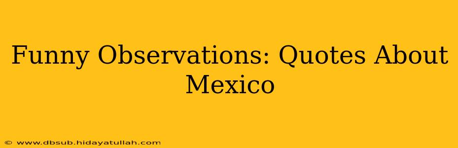 Funny Observations: Quotes About Mexico