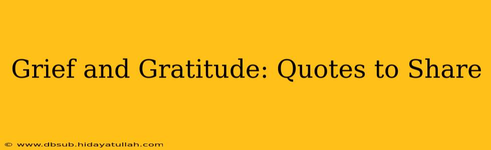 Grief and Gratitude: Quotes to Share