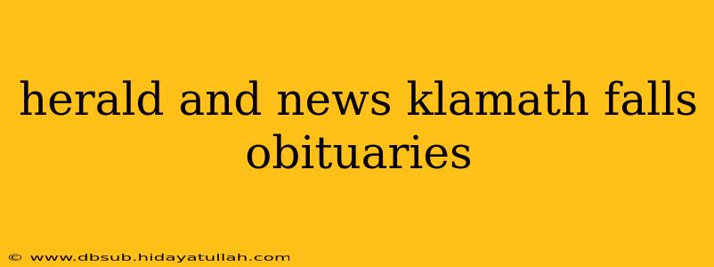 herald and news klamath falls obituaries