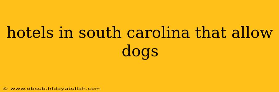 hotels in south carolina that allow dogs