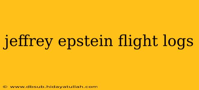 jeffrey epstein flight logs