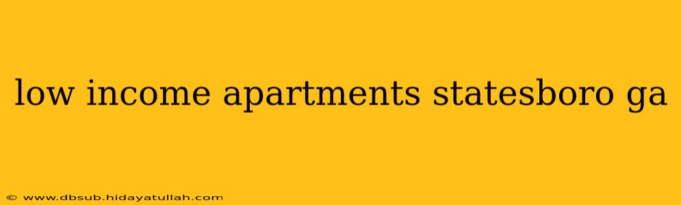 low income apartments statesboro ga