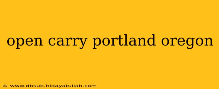 open carry portland oregon