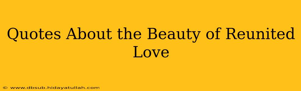 Quotes About the Beauty of Reunited Love