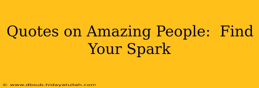 Quotes on Amazing People:  Find Your Spark