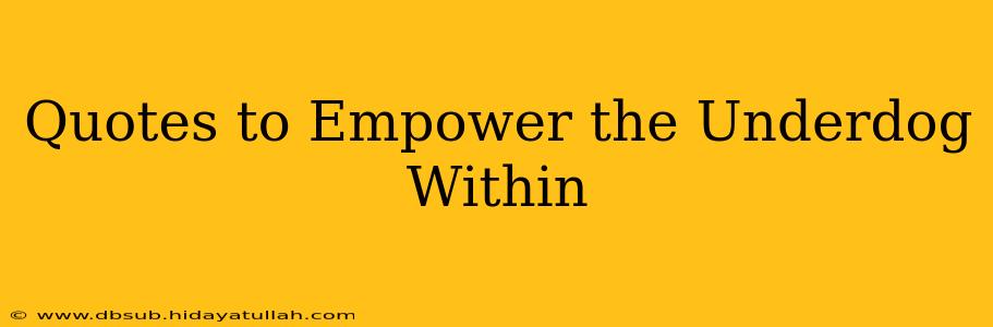 Quotes to Empower the Underdog Within