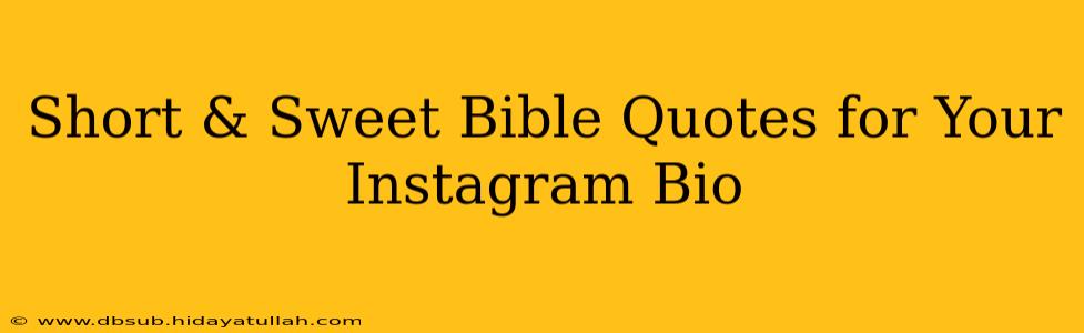 Short & Sweet Bible Quotes for Your Instagram Bio