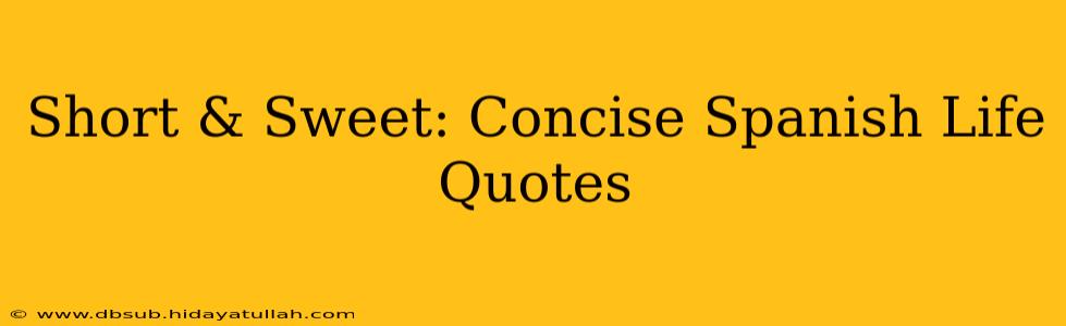 Short & Sweet: Concise Spanish Life Quotes
