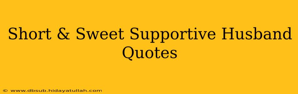 Short & Sweet Supportive Husband Quotes