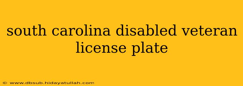 south carolina disabled veteran license plate