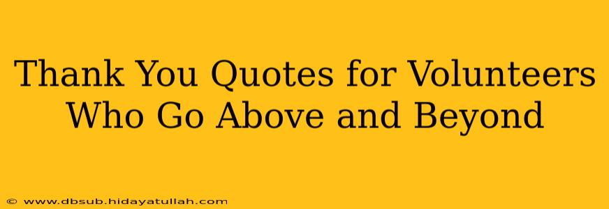 Thank You Quotes for Volunteers Who Go Above and Beyond