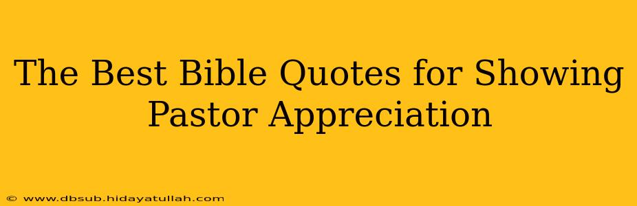 The Best Bible Quotes for Showing Pastor Appreciation