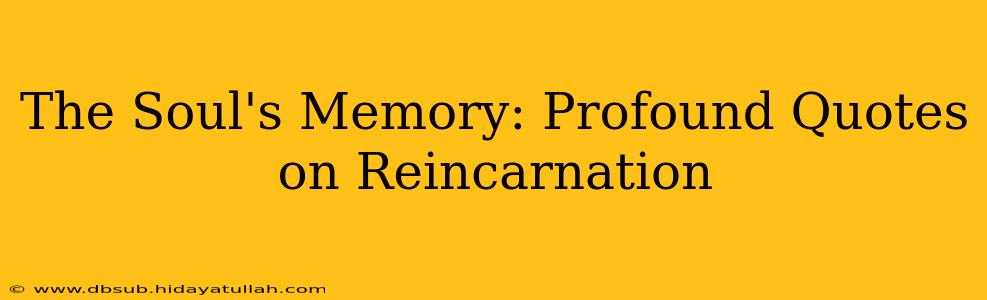 The Soul's Memory: Profound Quotes on Reincarnation