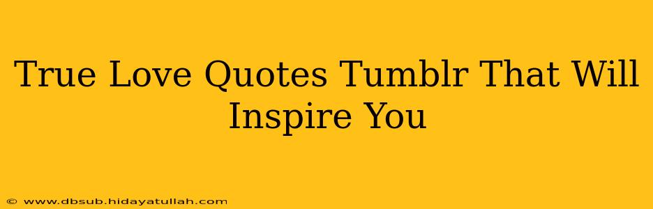 True Love Quotes Tumblr That Will Inspire You
