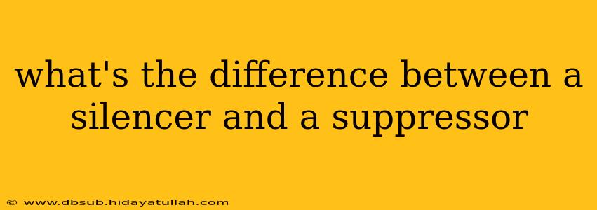 what's the difference between a silencer and a suppressor